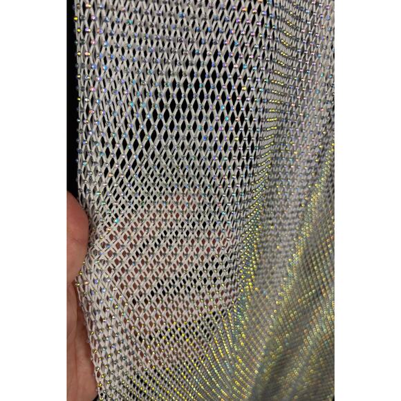 Forever 21 Rhinestone Straight Pants | Women’s Small | White Mesh NWT - Picture 3 of 8